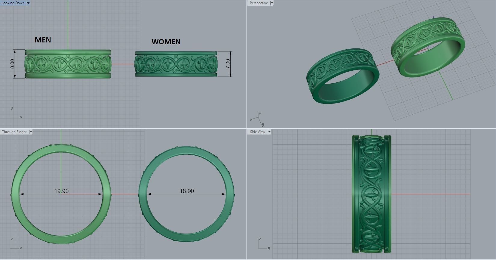 wedding band 3D print model_2