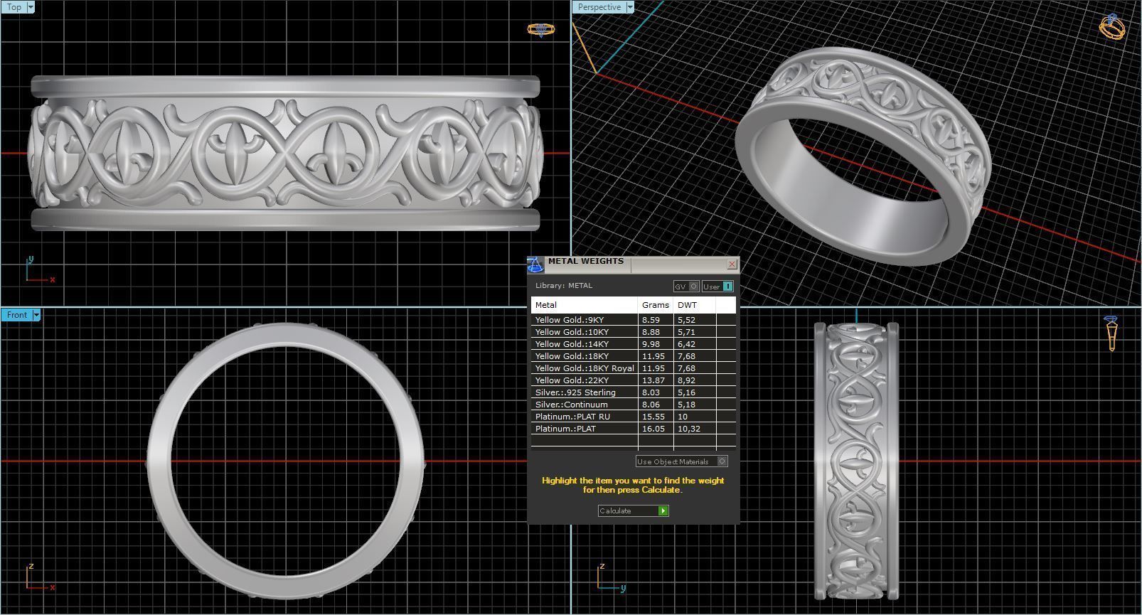 wedding band 3D print model_7