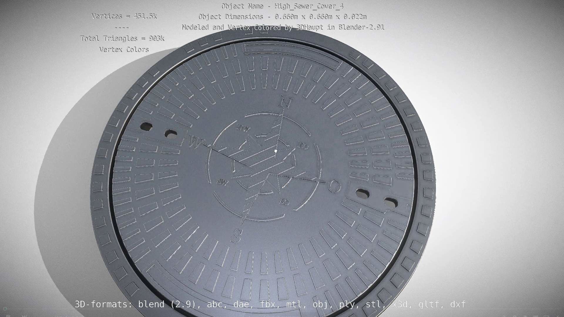 Sewer Cover 4 High-Poly 3D model_116