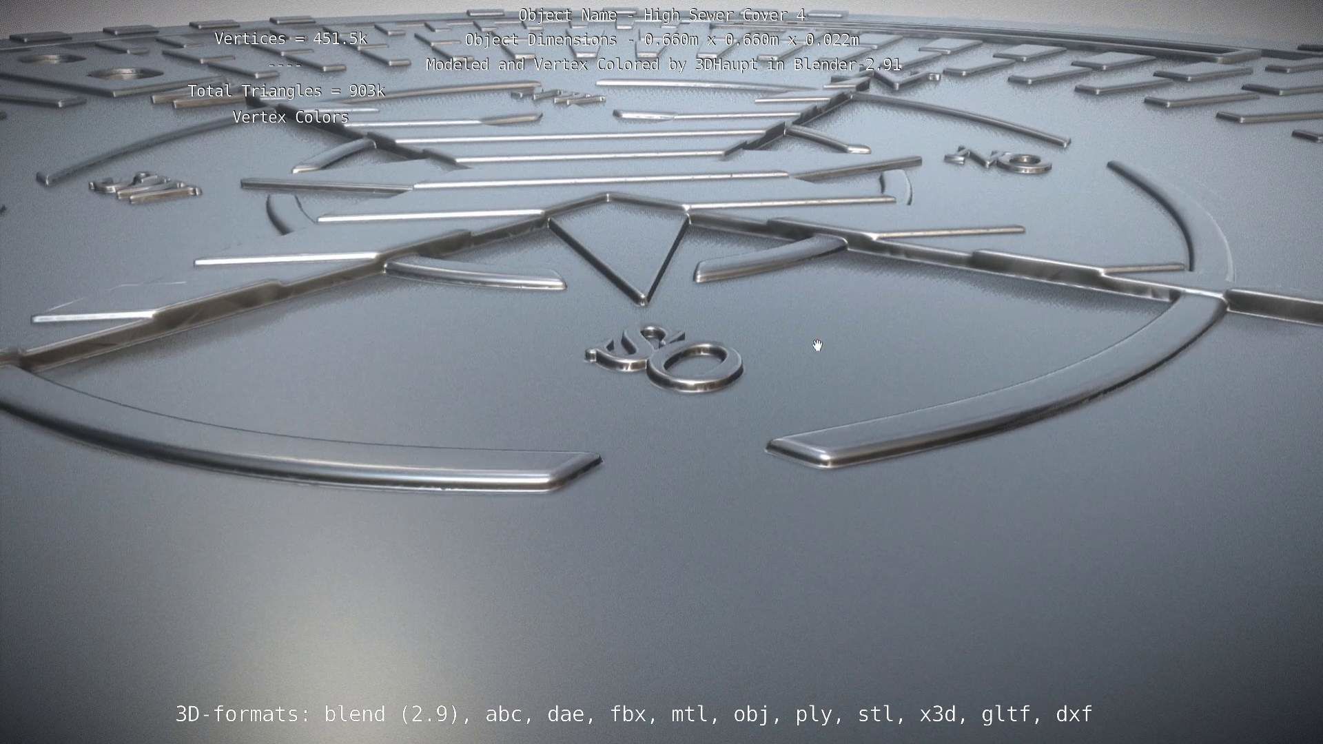 Sewer Cover 4 High-Poly 3D model_6