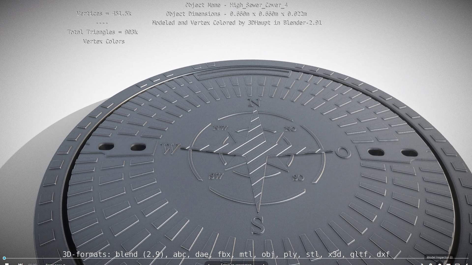 Sewer Cover 4 High-Poly 3D model_33