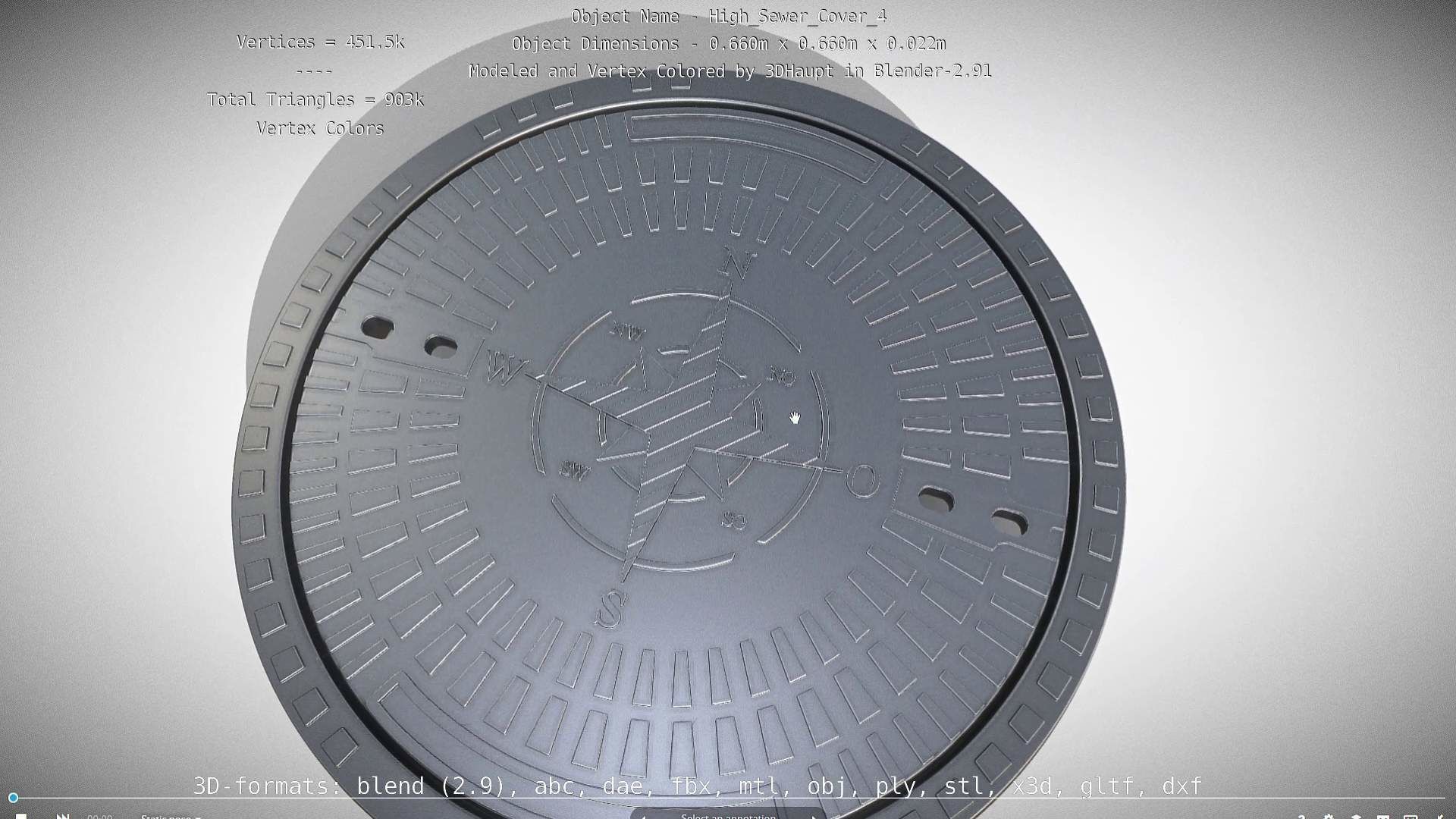 Sewer Cover 4 High-Poly 3D model_110