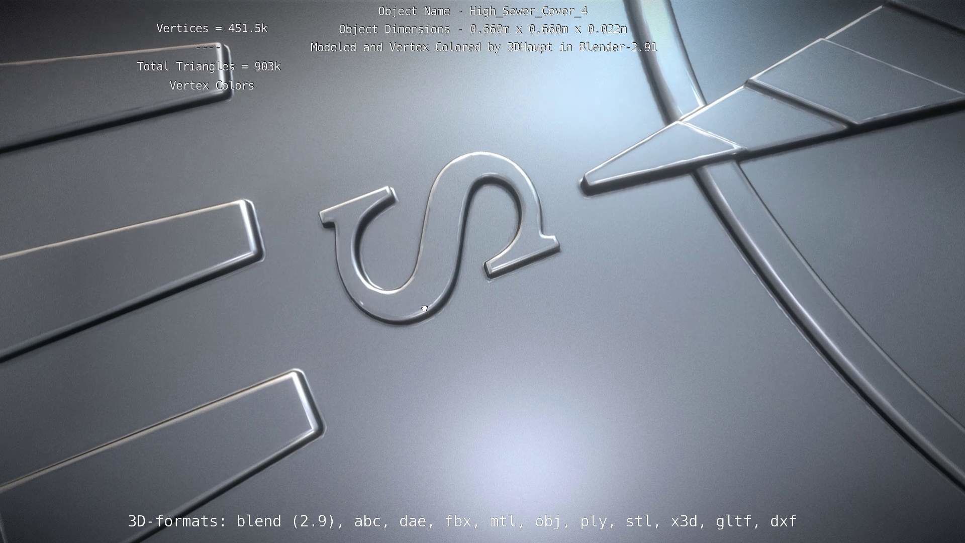 Sewer Cover 4 High-Poly 3D model_4