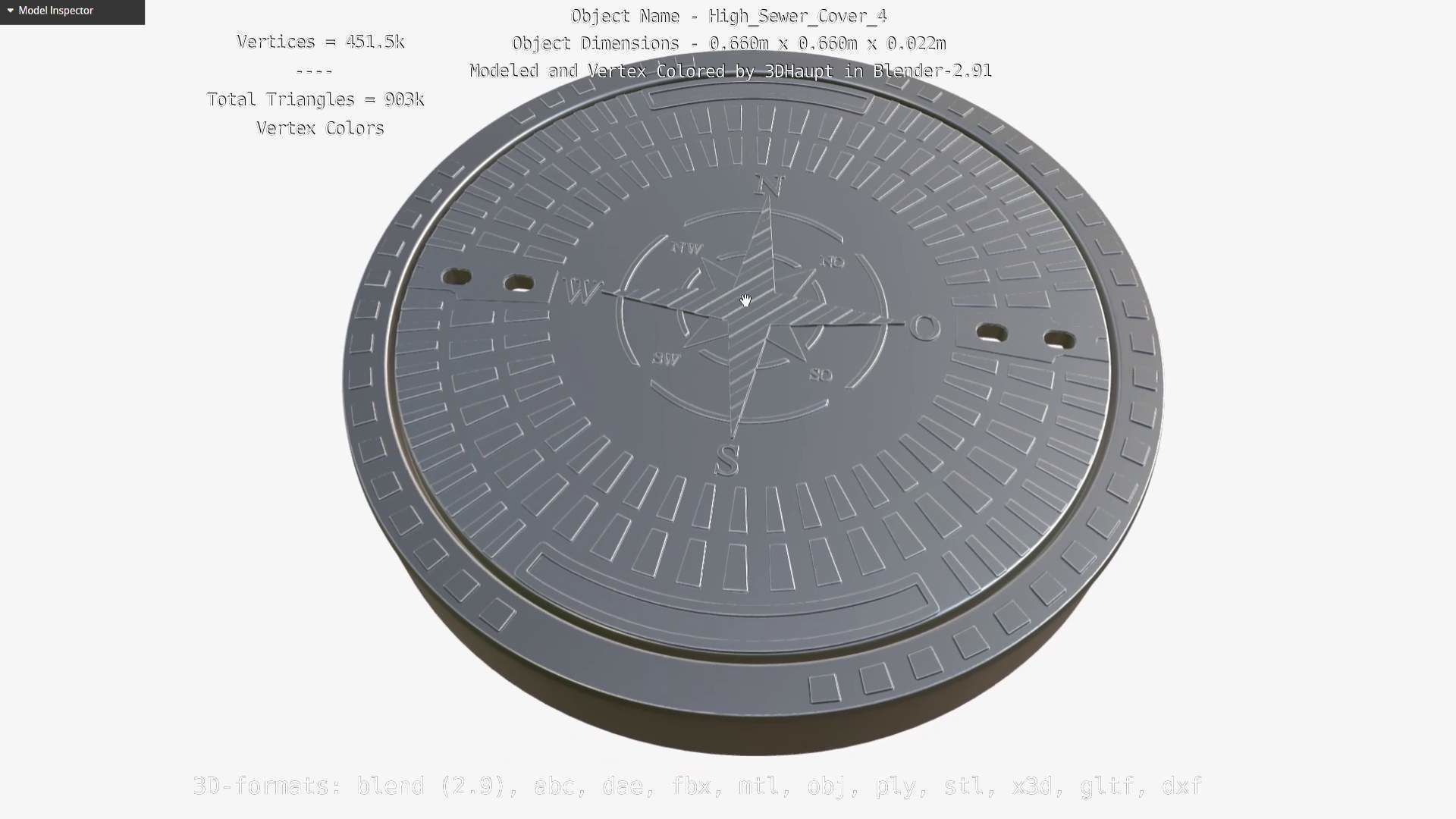 Sewer Cover 4 High-Poly 3D model_38