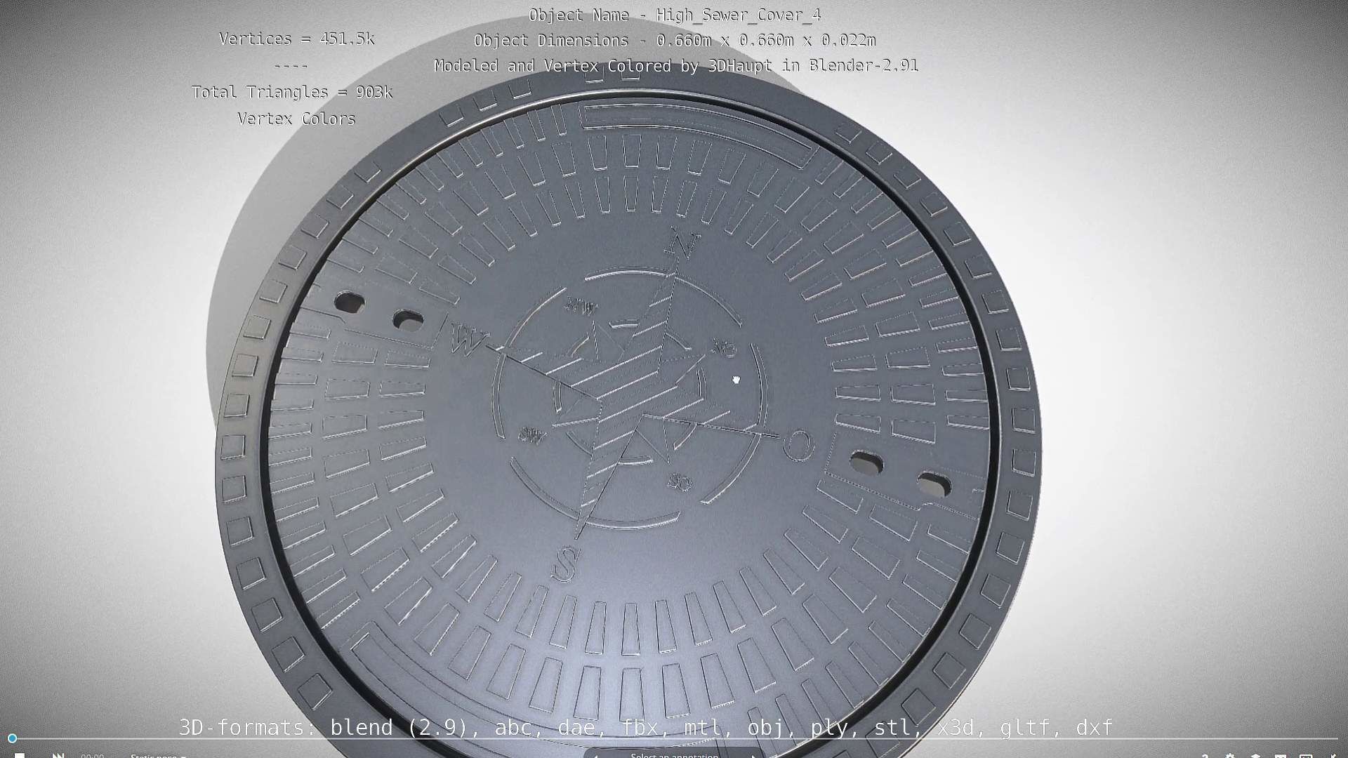Sewer Cover 4 High-Poly 3D model_115