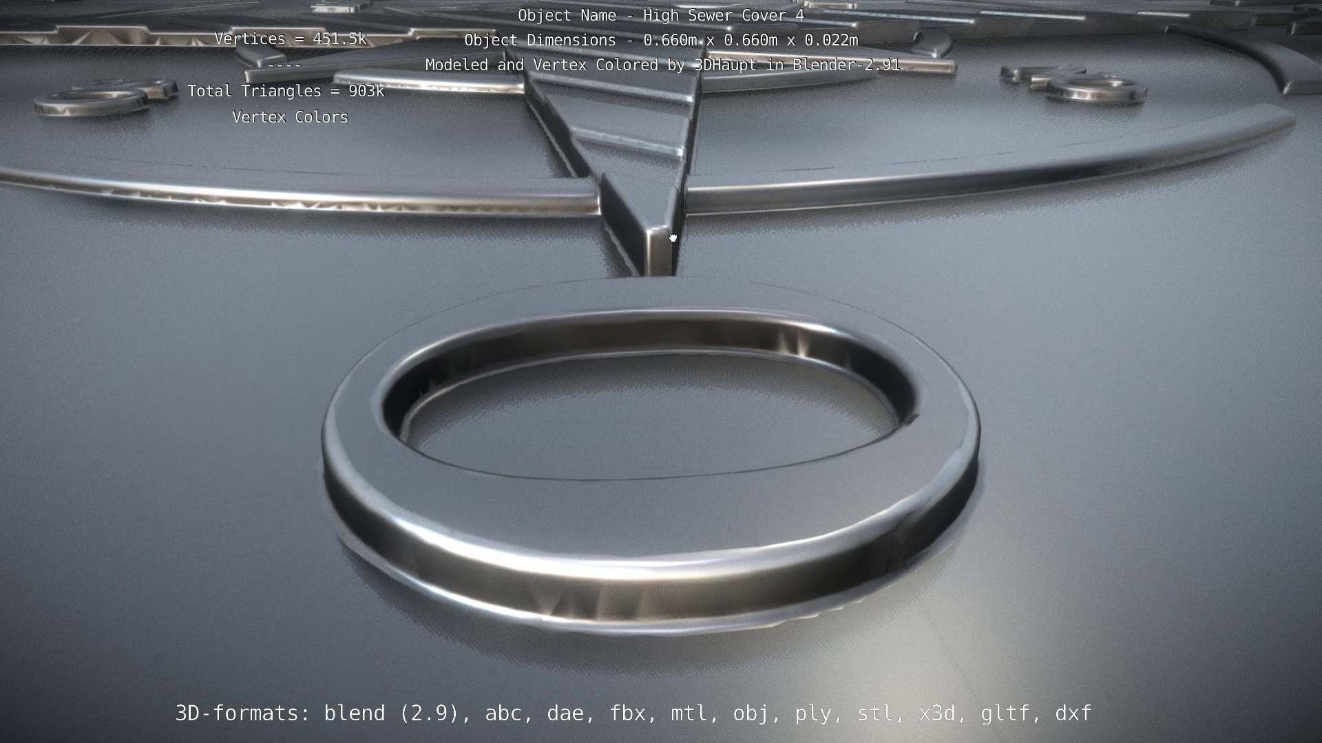 Sewer Cover 4 High-Poly 3D model_8