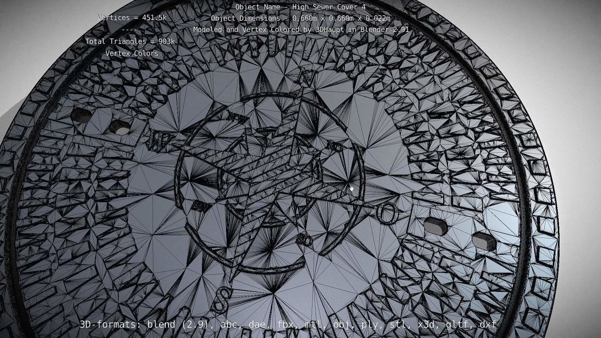 Sewer Cover 4 High-Poly 3D model_12