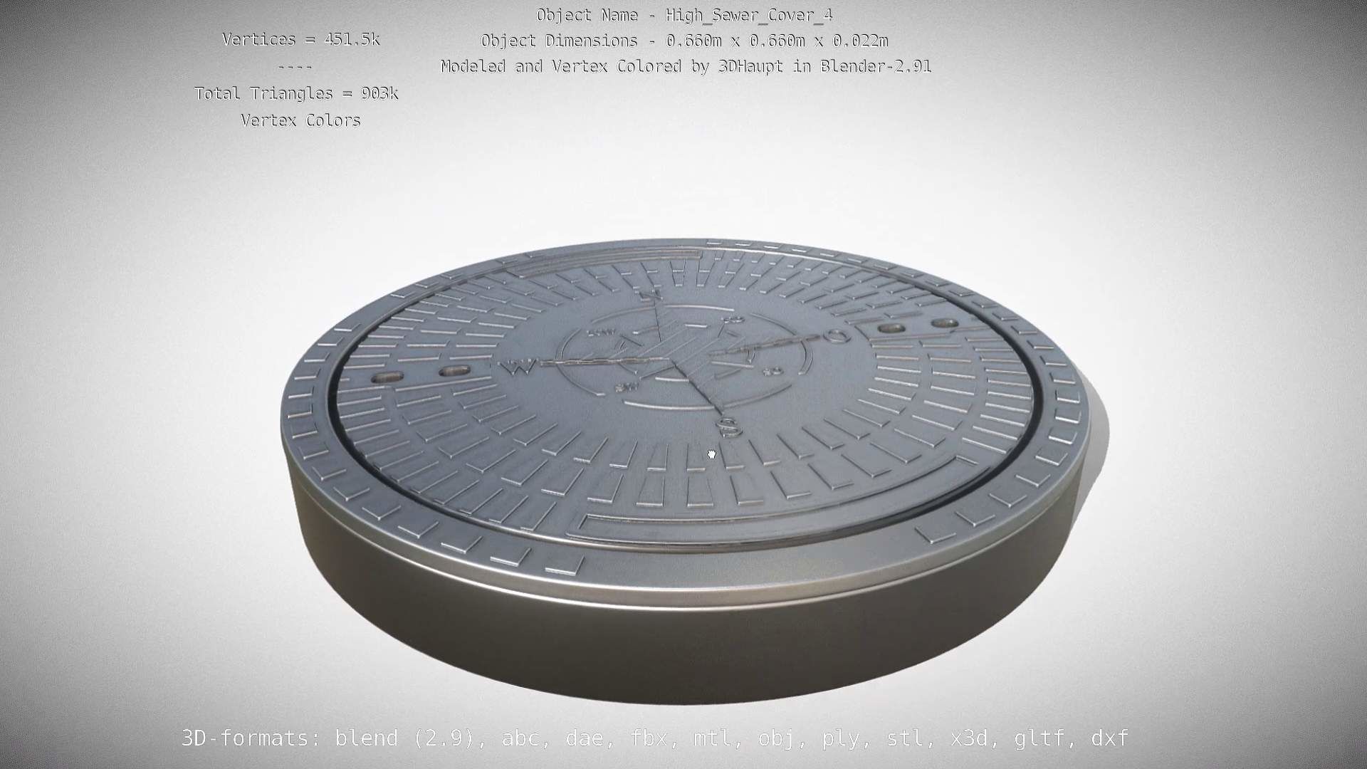 Sewer Cover 4 High-Poly 3D model_79