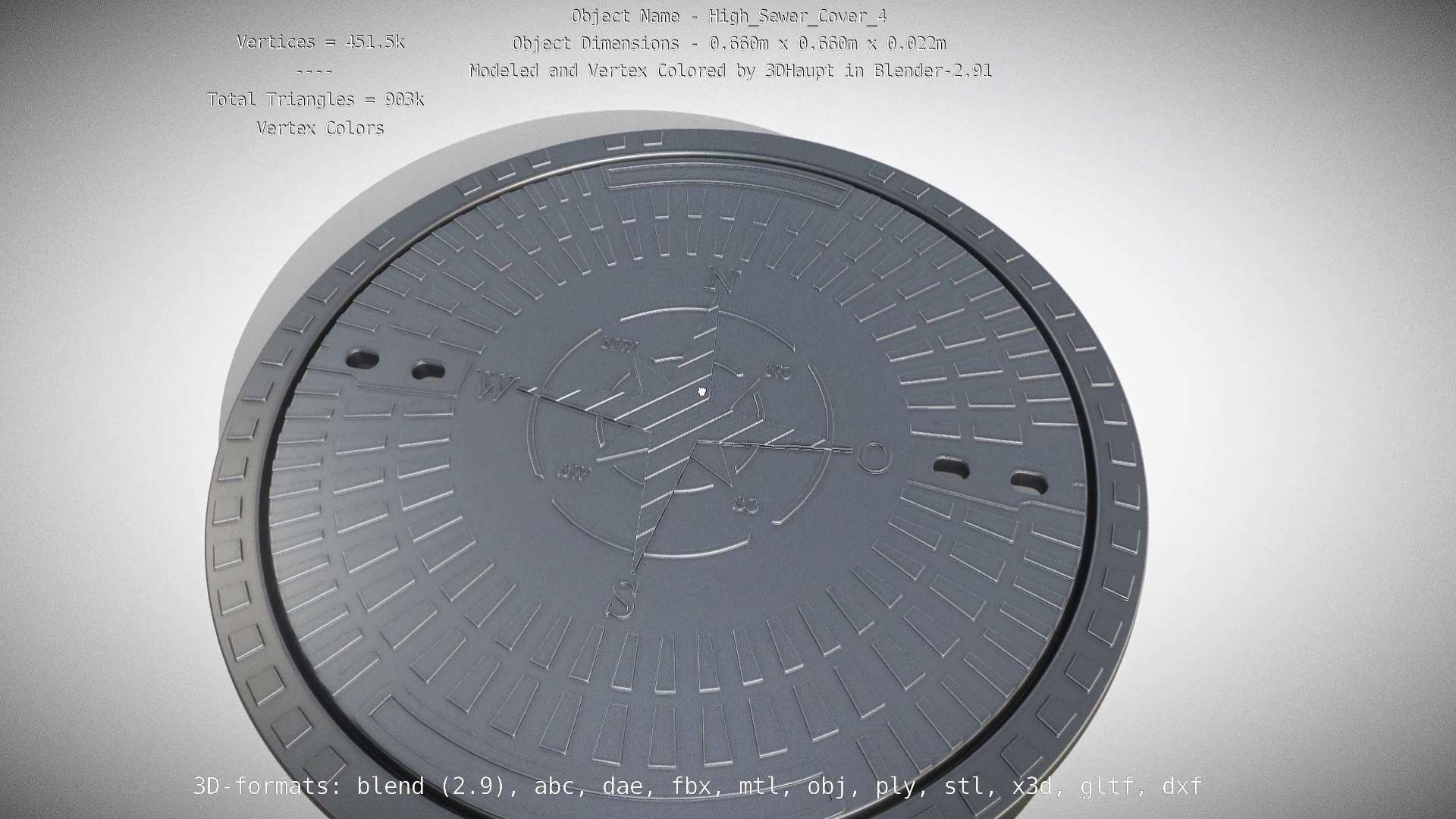 Sewer Cover 4 High-Poly 3D model_99