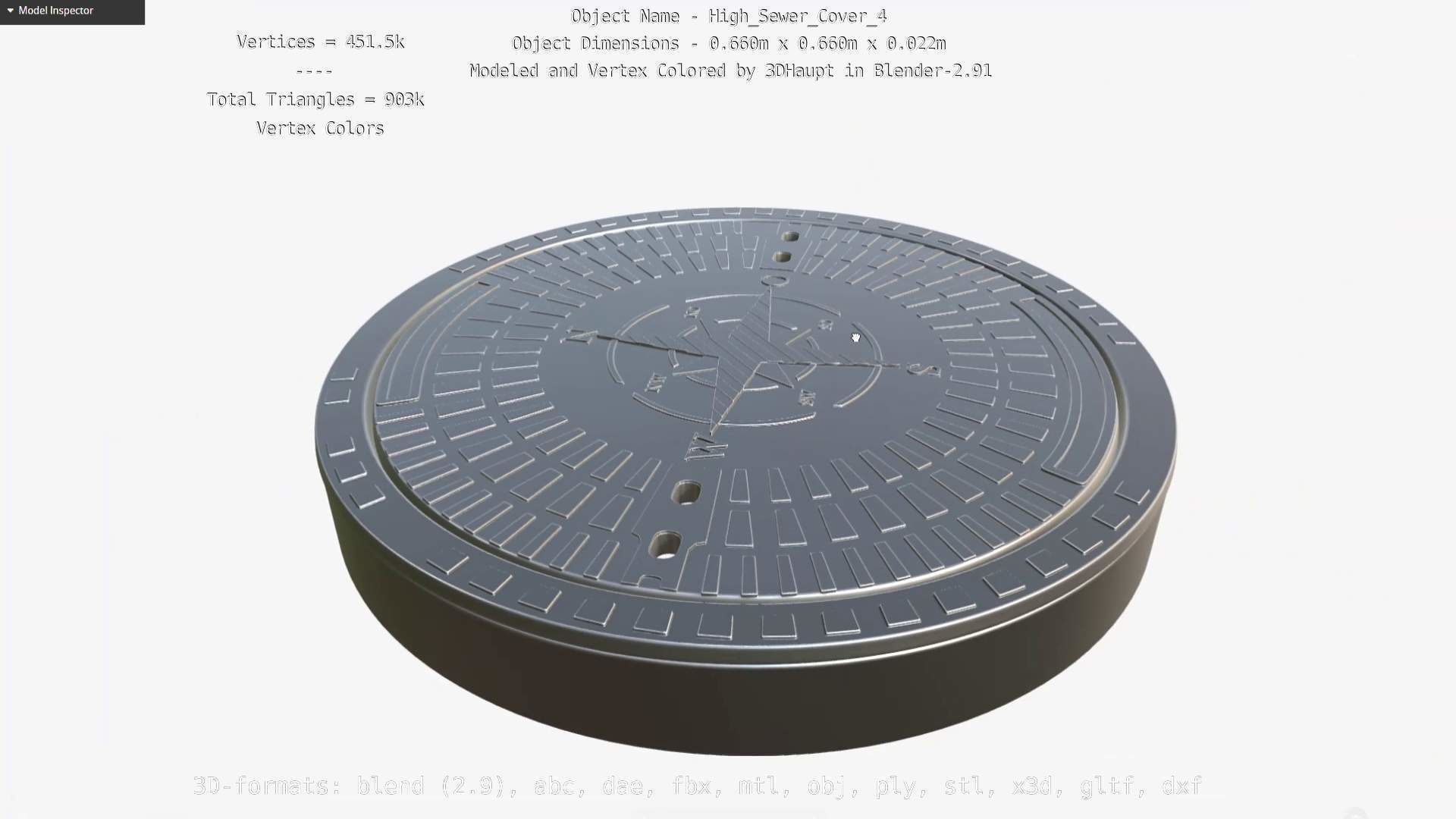 Sewer Cover 4 High-Poly 3D model_37