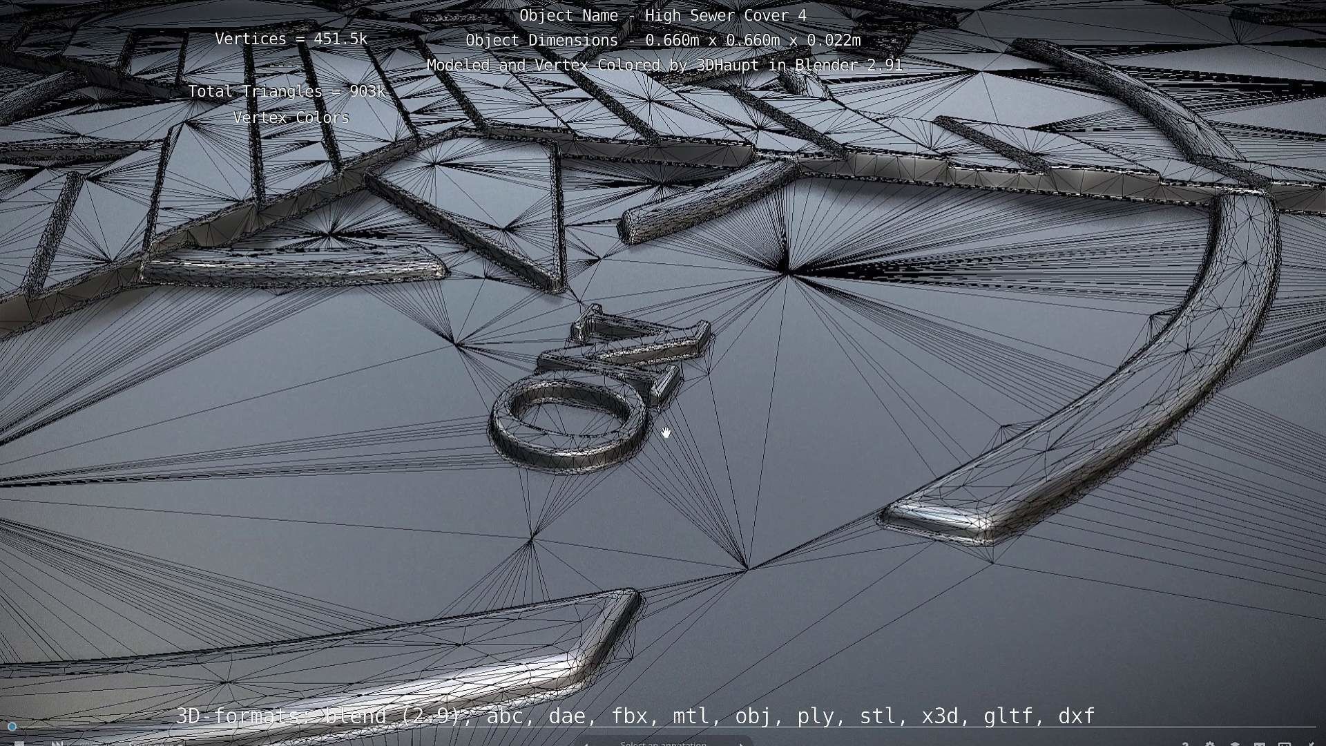 Sewer Cover 4 High-Poly 3D model_15