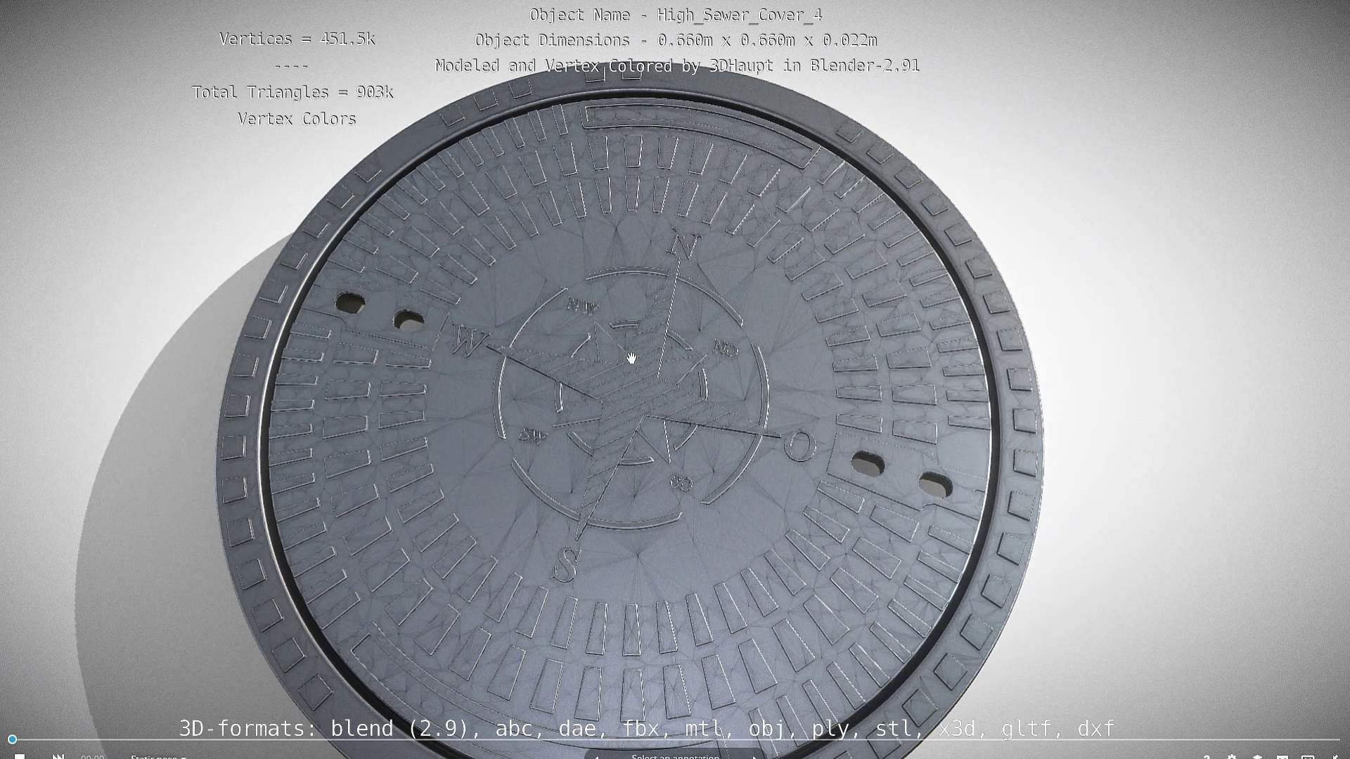 Sewer Cover 4 High-Poly 3D model_46