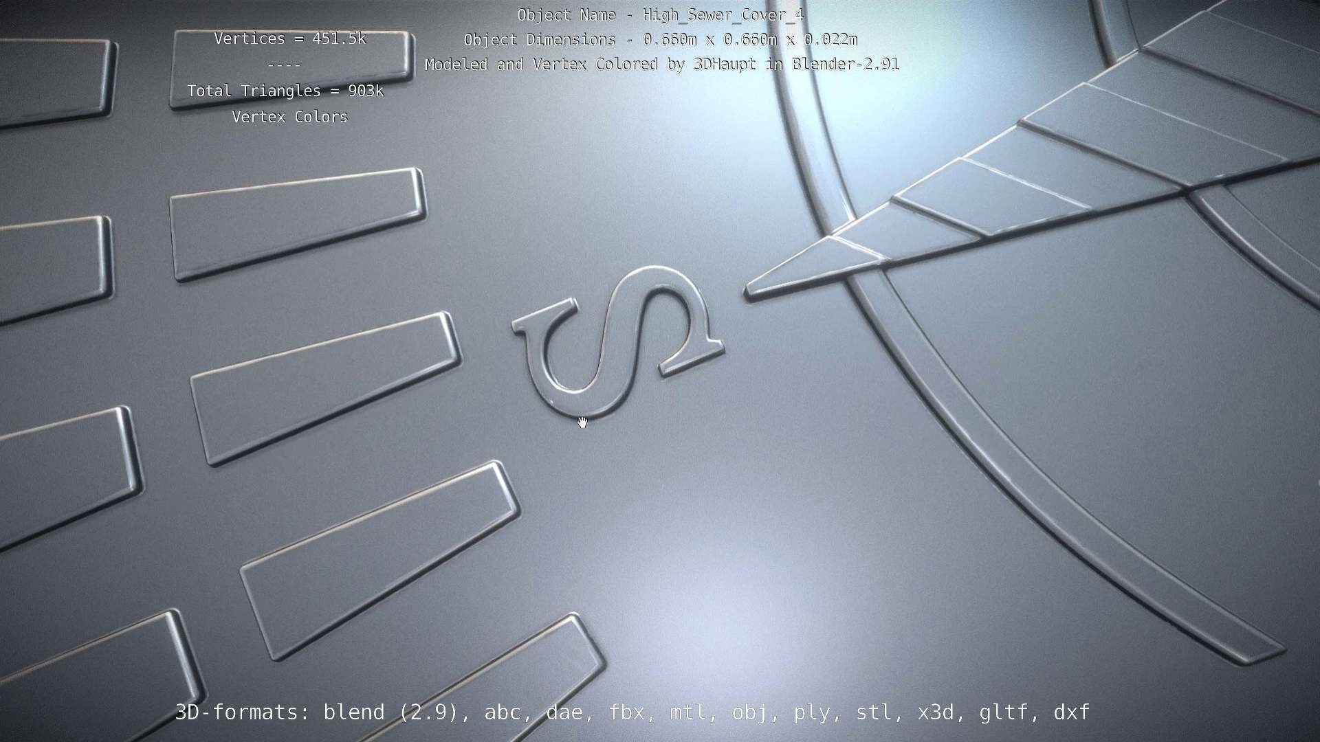 Sewer Cover 4 High-Poly 3D model_90