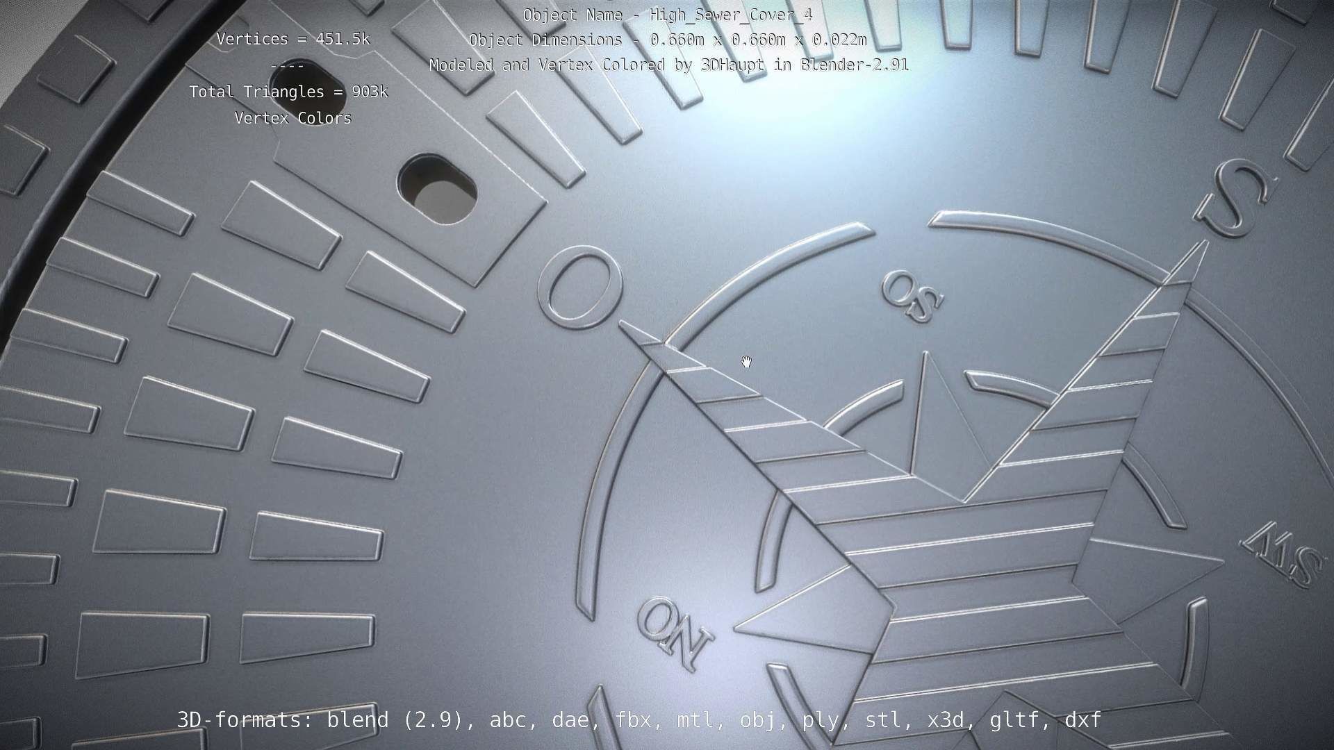 Sewer Cover 4 High-Poly 3D model_105