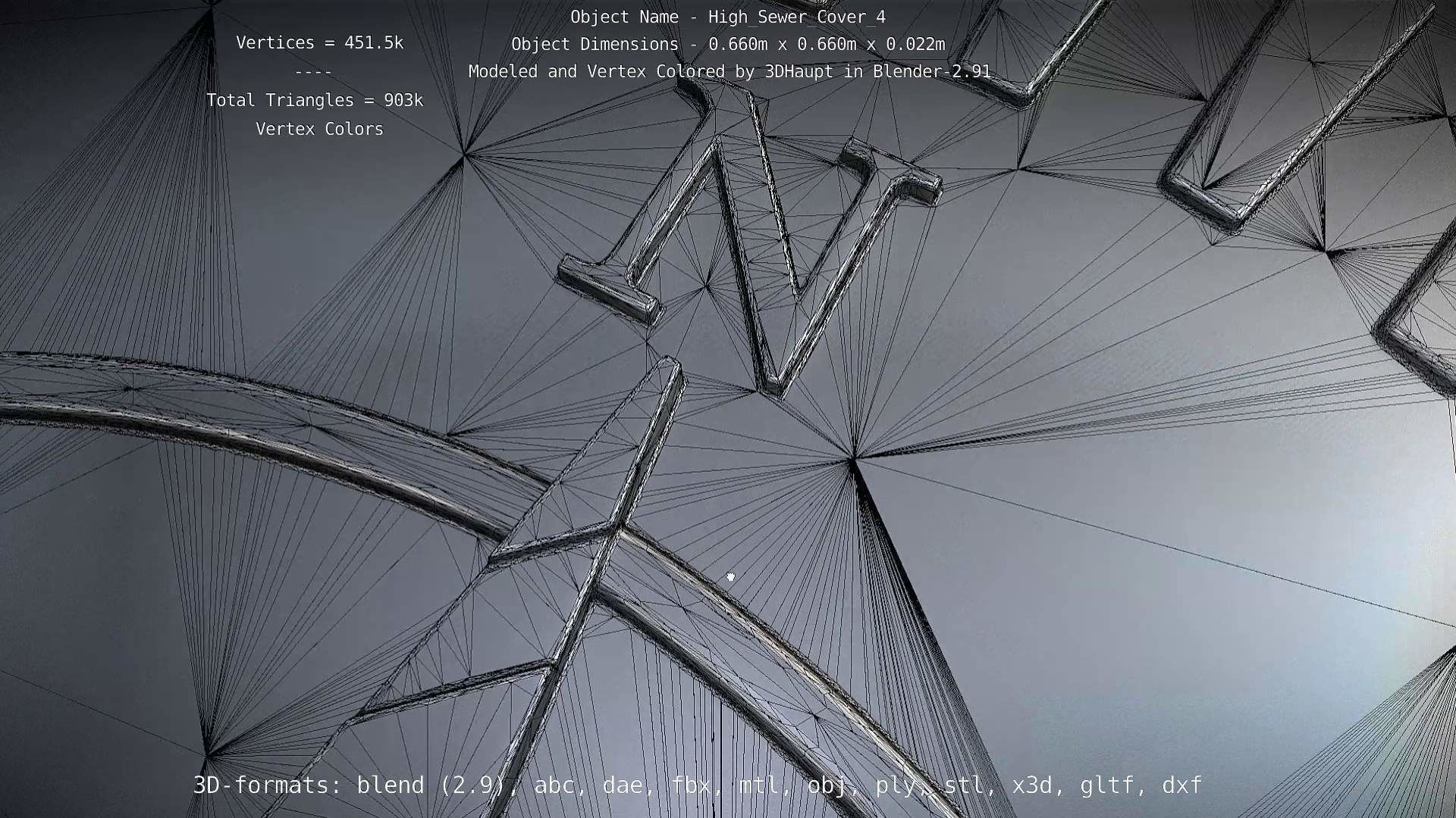 Sewer Cover 4 High-Poly 3D model_19