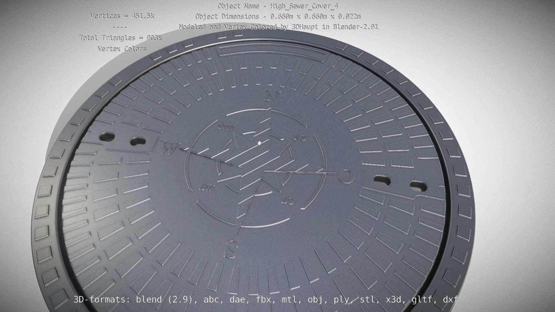 Sewer Cover 4 High-Poly 3D model_88