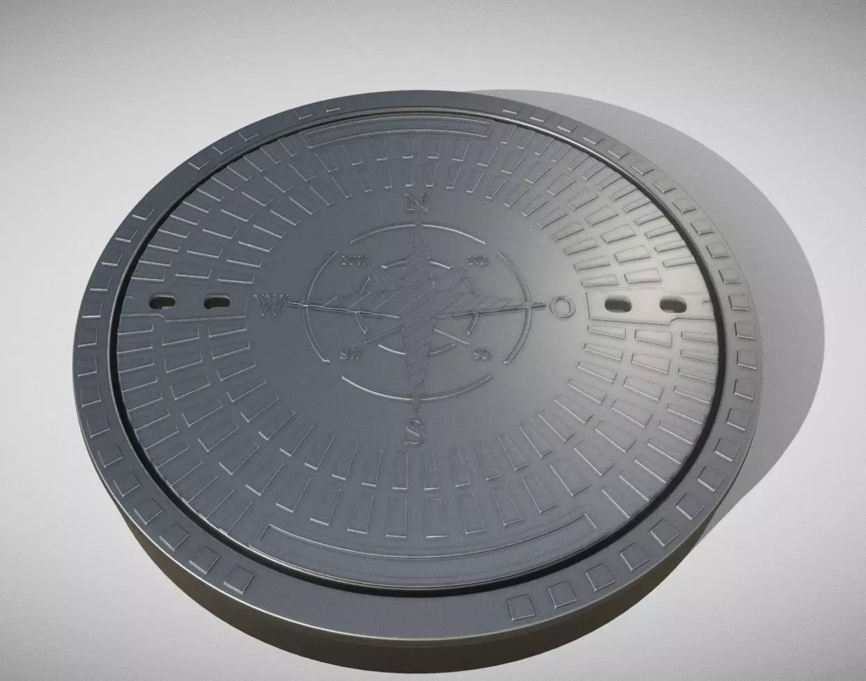 Sewer Cover 4 High-Poly 3D model_0