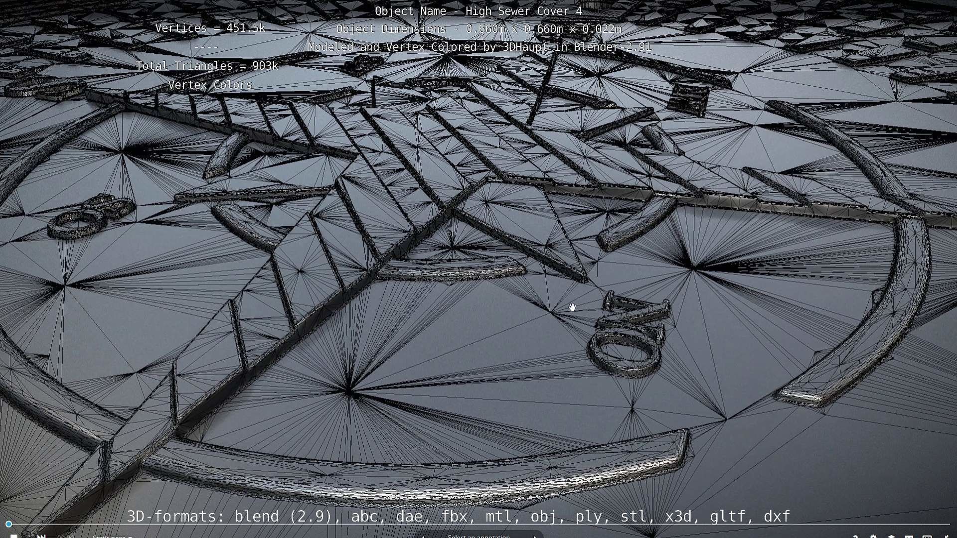 Sewer Cover 4 High-Poly 3D model_14