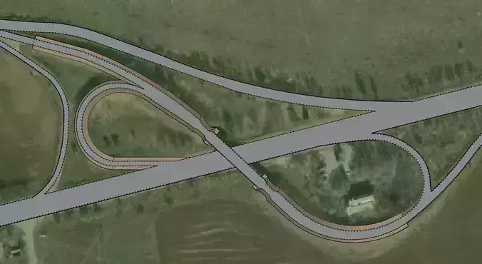 road junction low poly