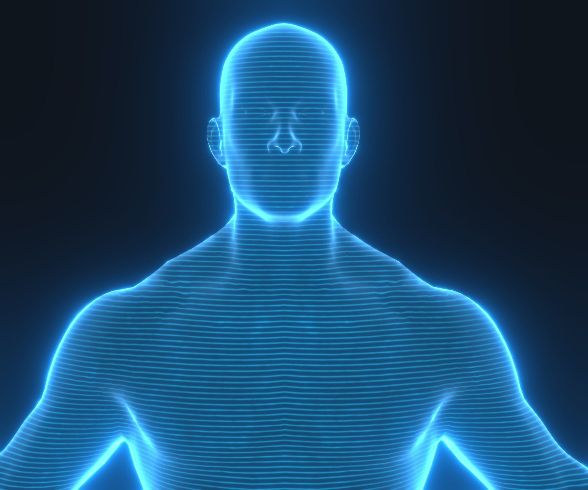 Human Hologram Male 3D Model Low-poly 3D model_2