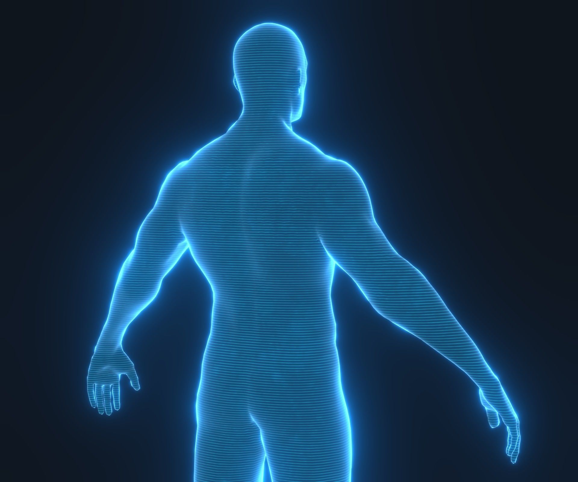 Human Hologram Male 3D Model Low-poly 3D model_15