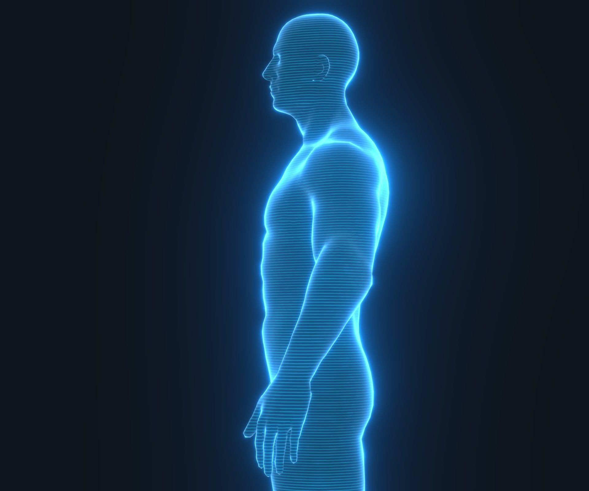 Human Hologram Male 3D Model Low-poly 3D model_16