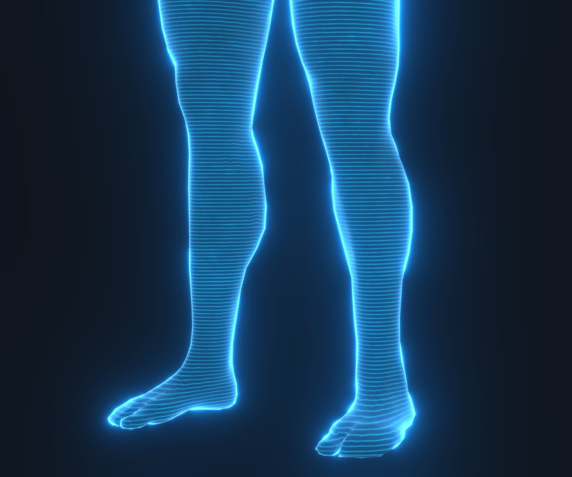 Human Hologram Male 3D Model Low-poly 3D model_7