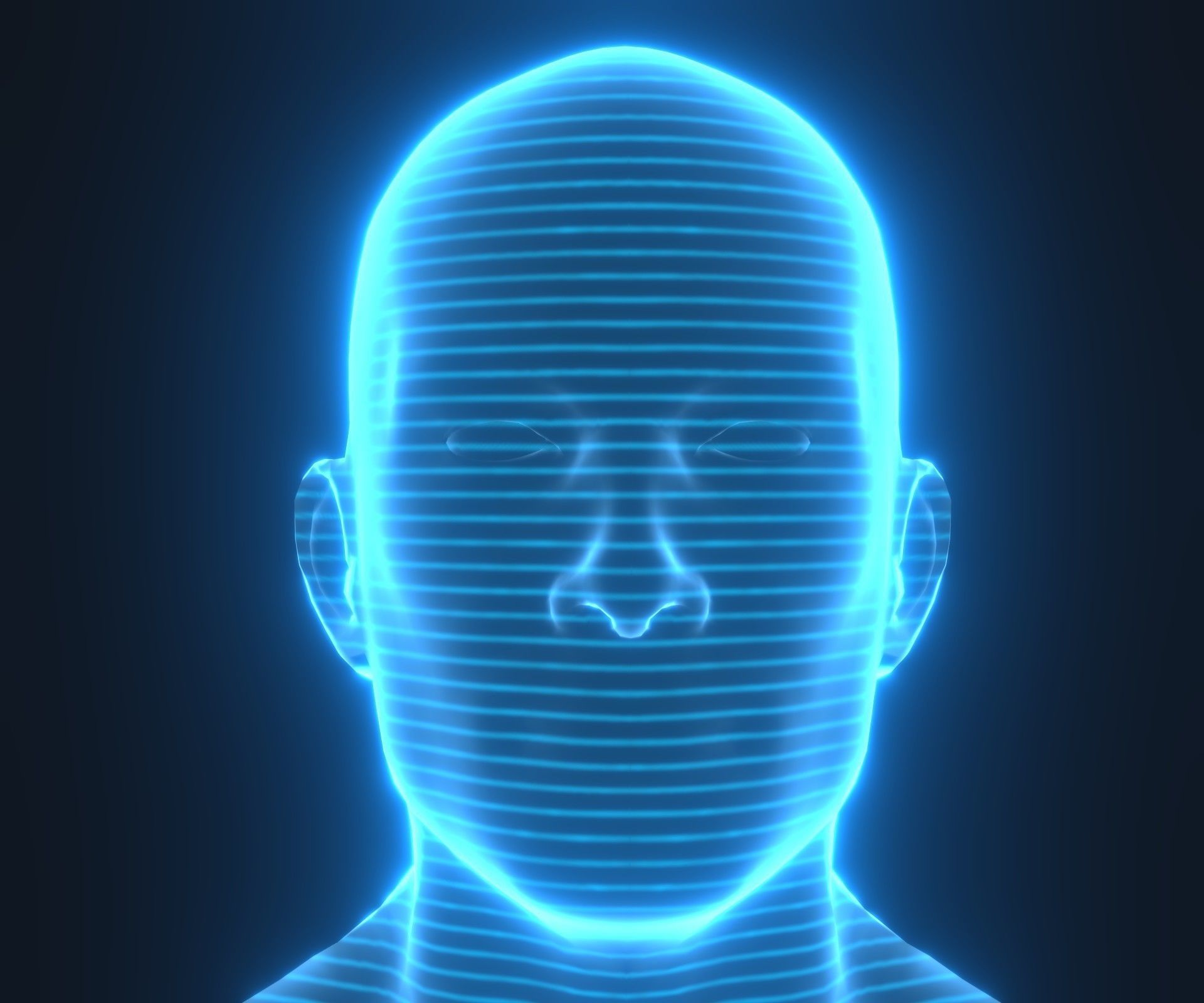 Human Hologram Male 3D Model Low-poly 3D model_4
