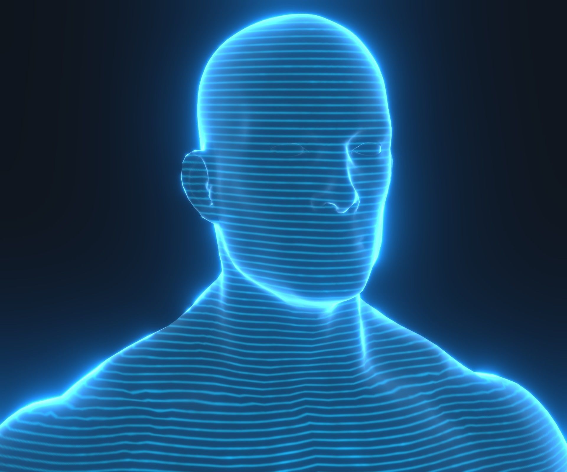 Human Hologram Male 3D Model Low-poly 3D model_17