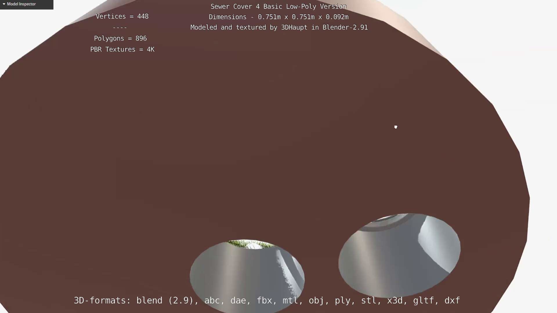 Sewer Cover 4 Basic Low-Poly Version Low-poly 3D model_64