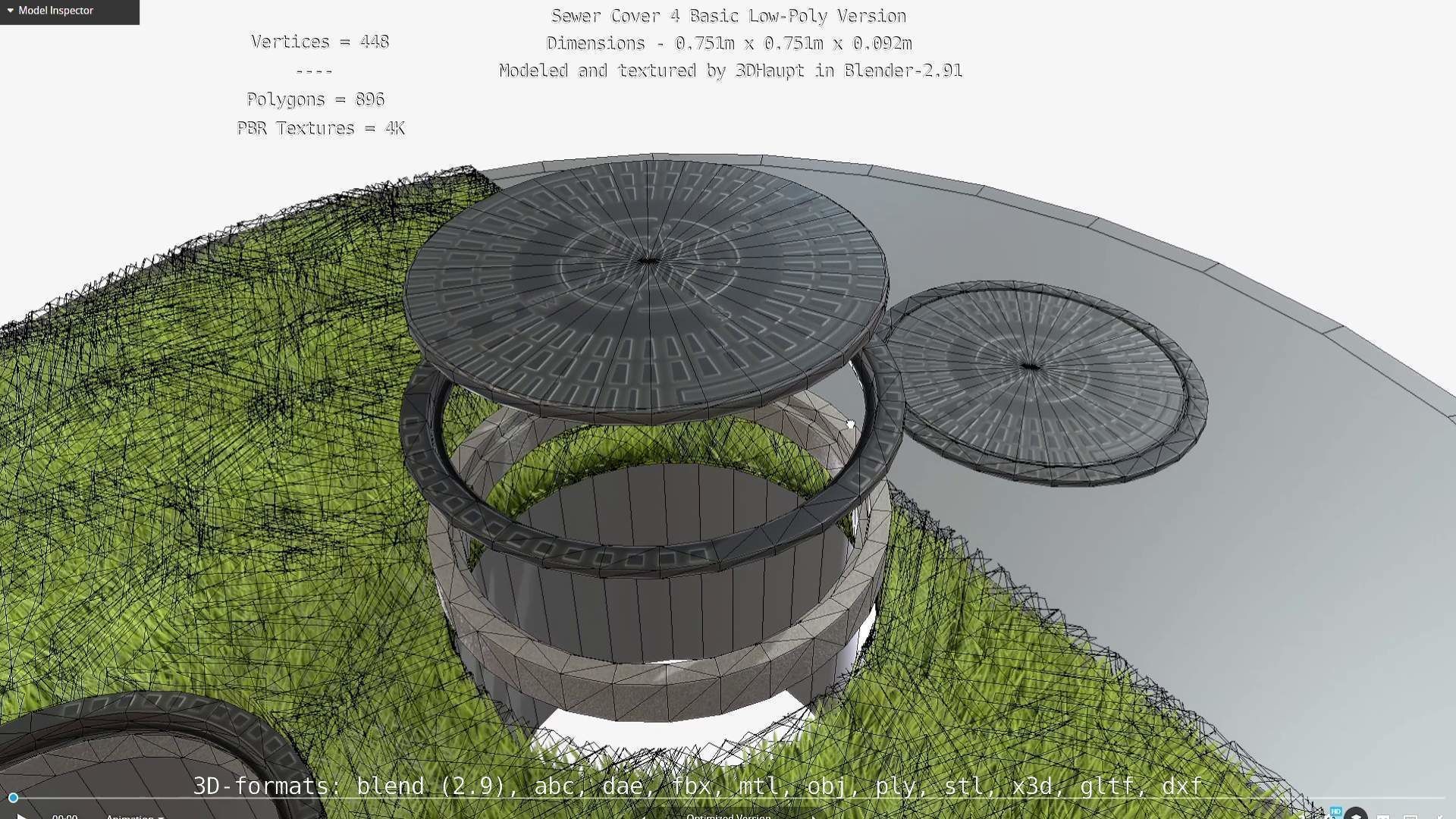 Sewer Cover 4 Basic Low-Poly Version Low-poly 3D model_73