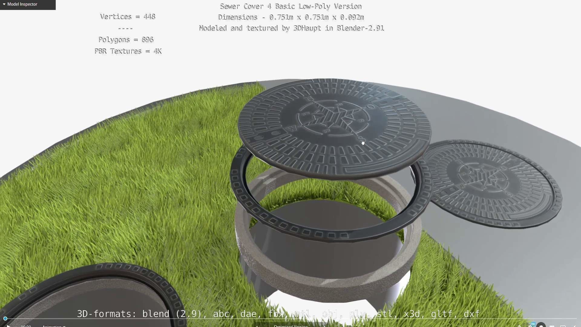 Sewer Cover 4 Basic Low-Poly Version Low-poly 3D model_61