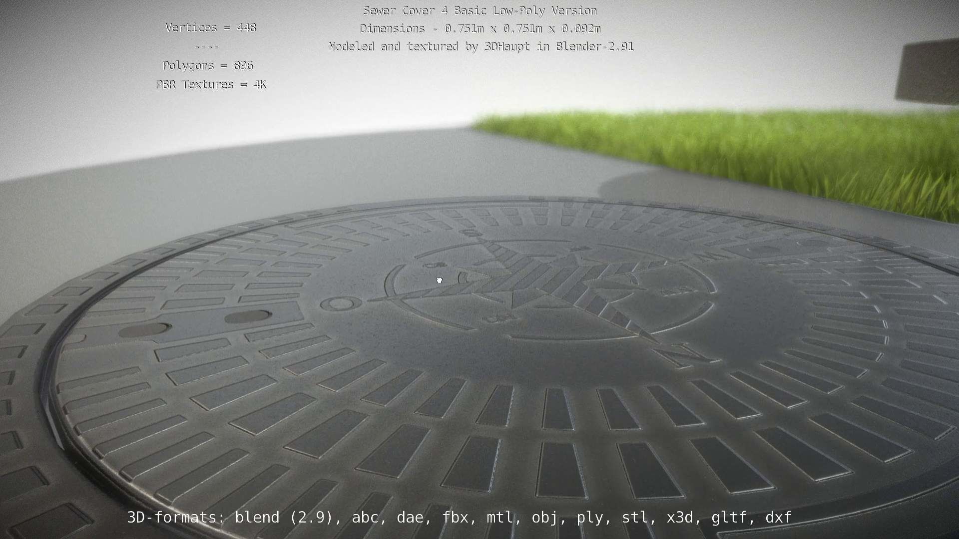 Sewer Cover 4 Basic Low-Poly Version Low-poly 3D model_52