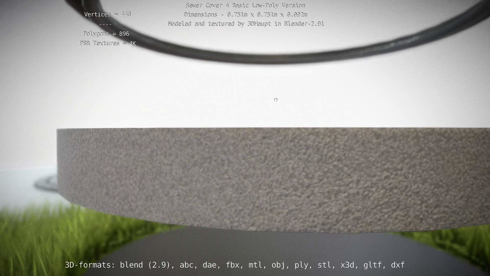 Sewer Cover 4 Basic Low-Poly Version Low-poly 3D model_95