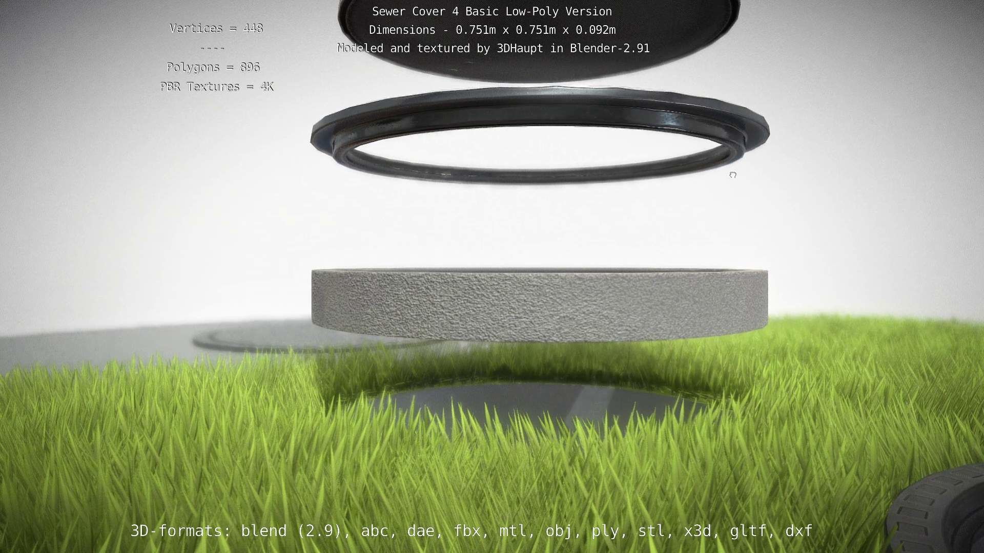 Sewer Cover 4 Basic Low-Poly Version Low-poly 3D model_83