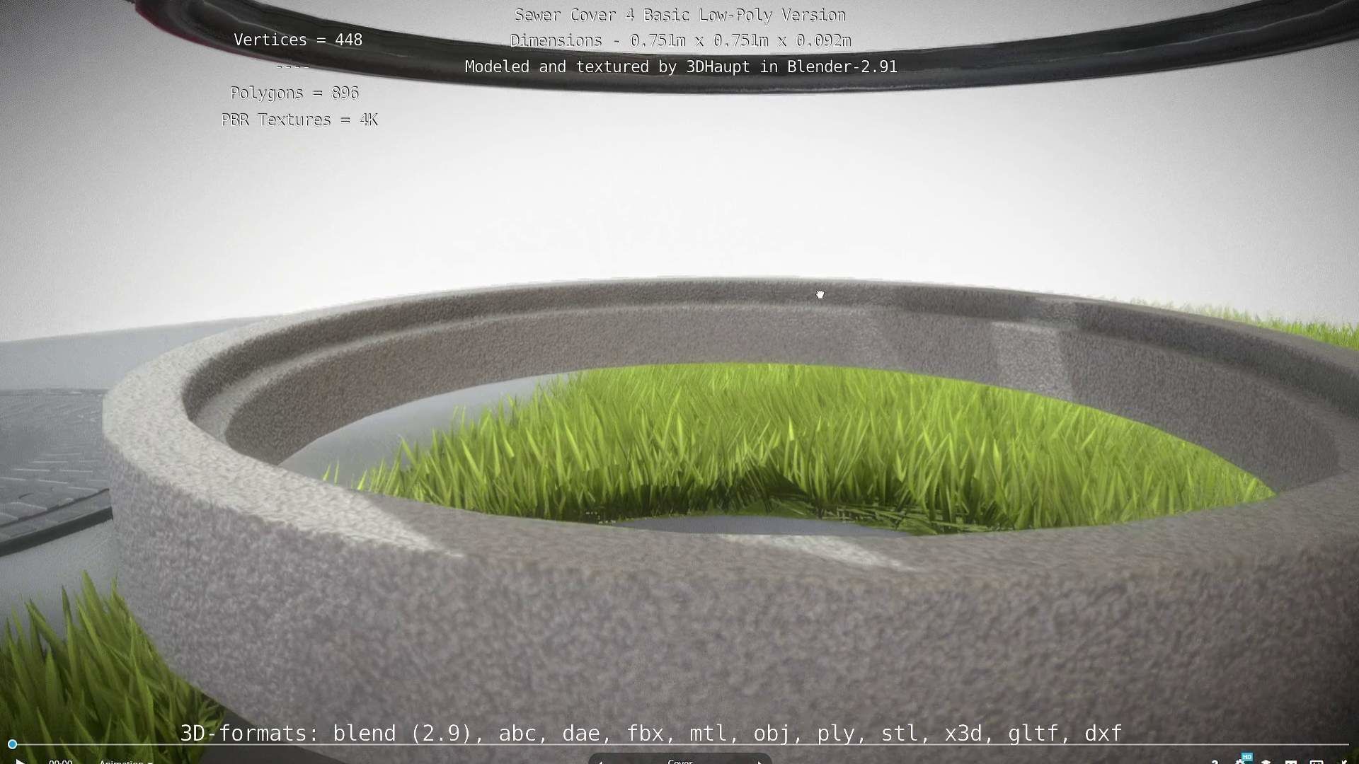 Sewer Cover 4 Basic Low-Poly Version Low-poly 3D model_121