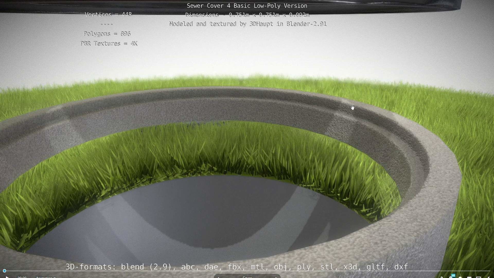 Sewer Cover 4 Basic Low-Poly Version Low-poly 3D model_94