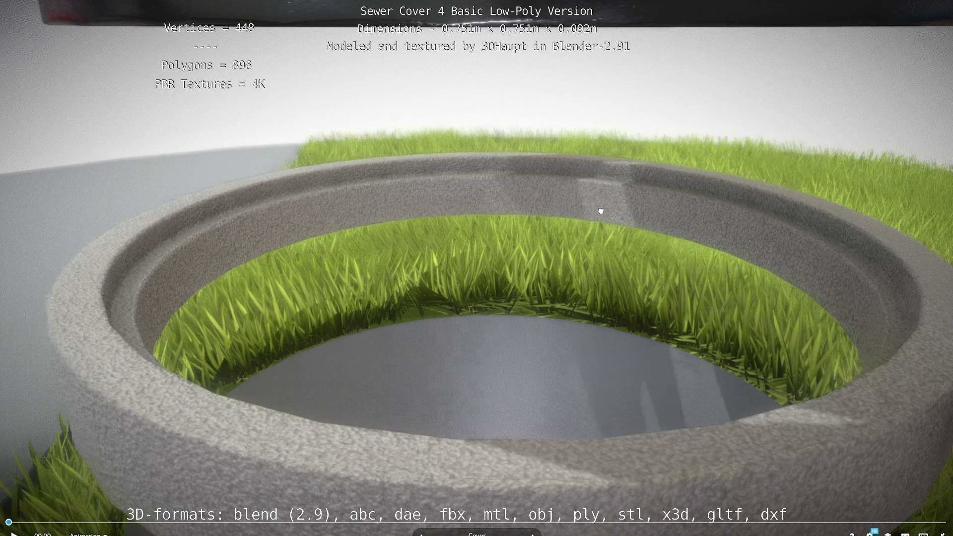 Sewer Cover 4 Basic Low-Poly Version Low-poly 3D model_97