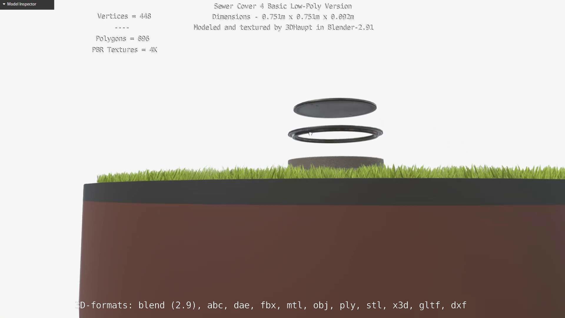 Sewer Cover 4 Basic Low-Poly Version Low-poly 3D model_41