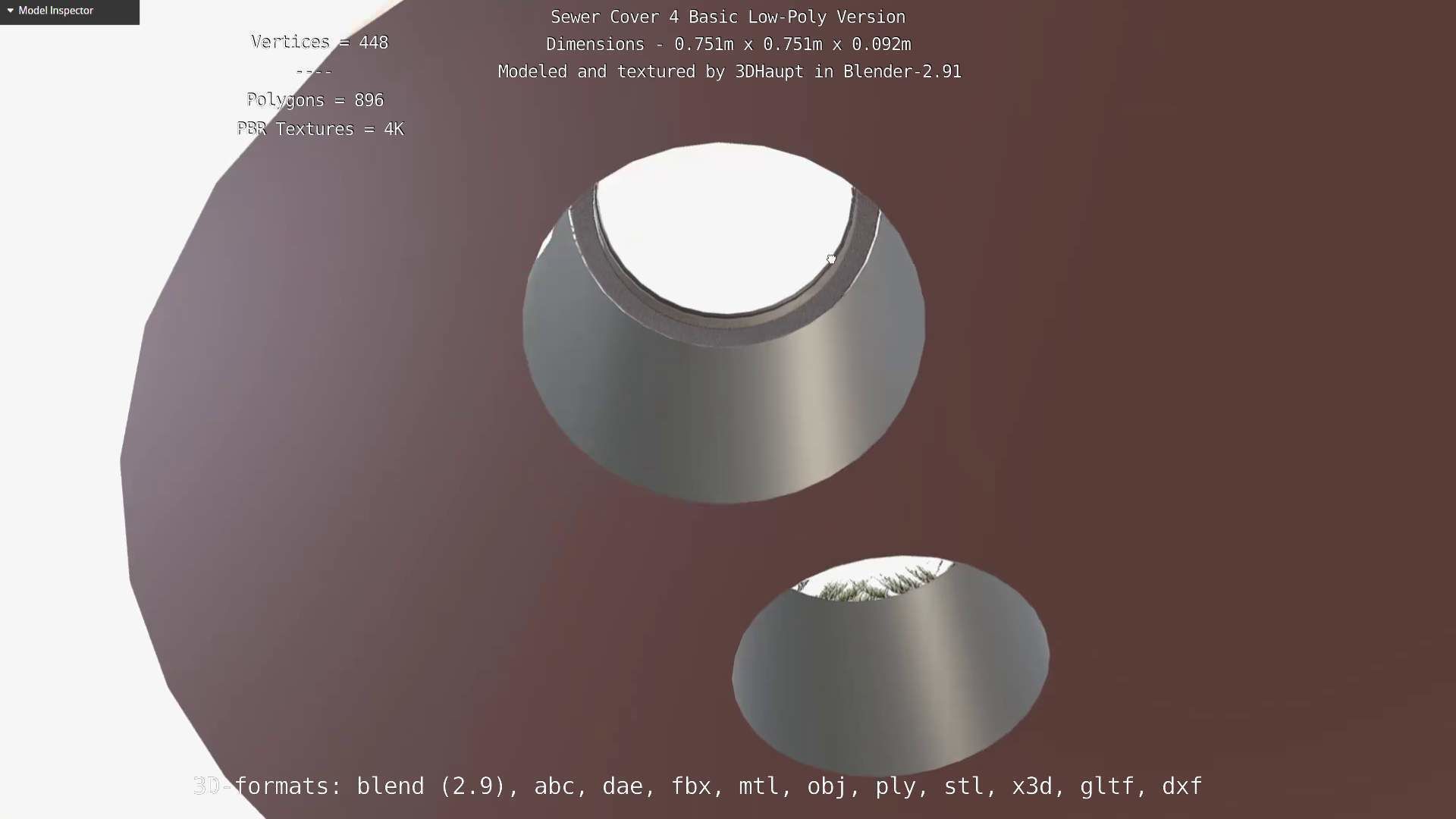 Sewer Cover 4 Basic Low-Poly Version Low-poly 3D model_79