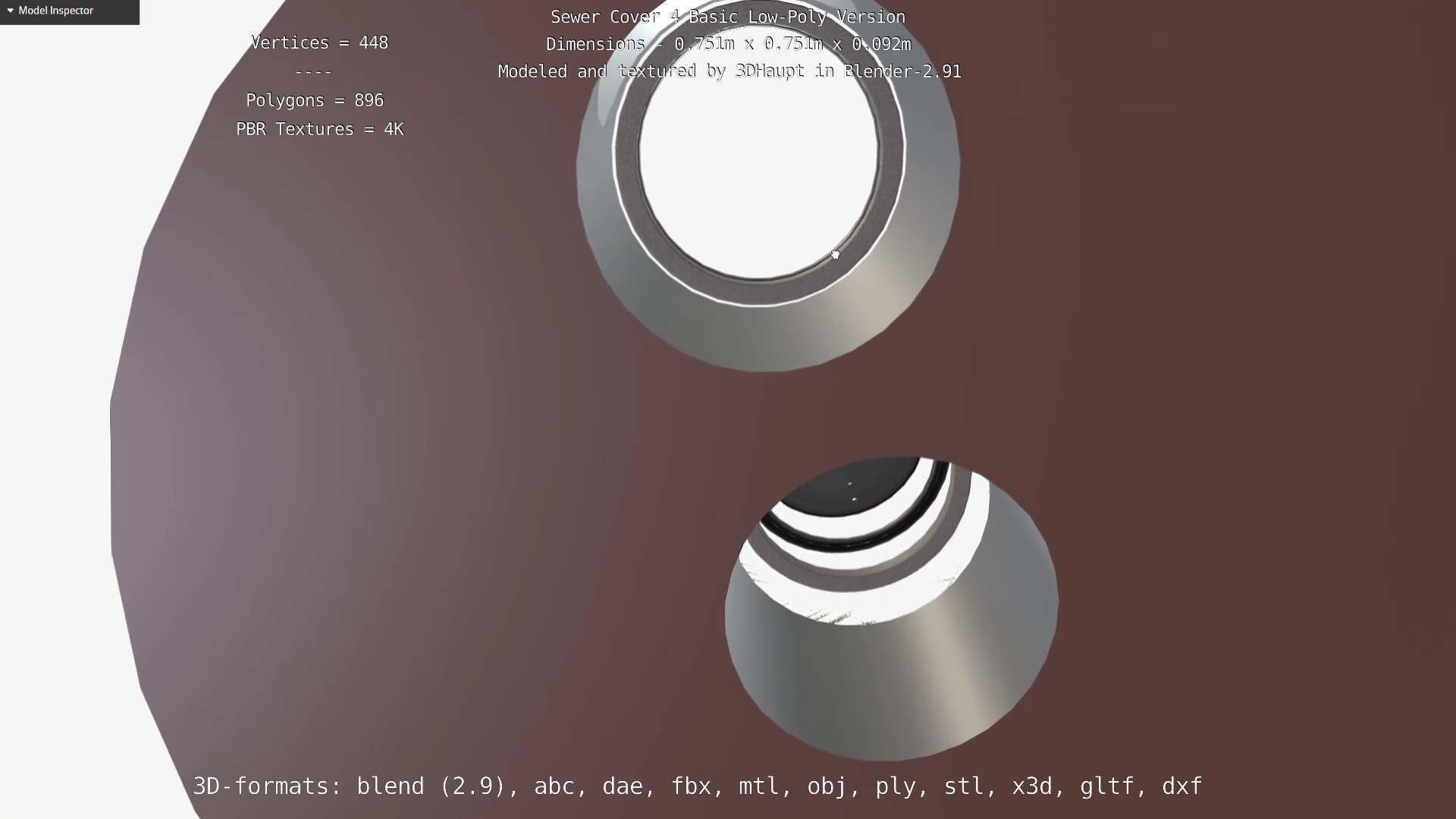 Sewer Cover 4 Basic Low-Poly Version Low-poly 3D model_45