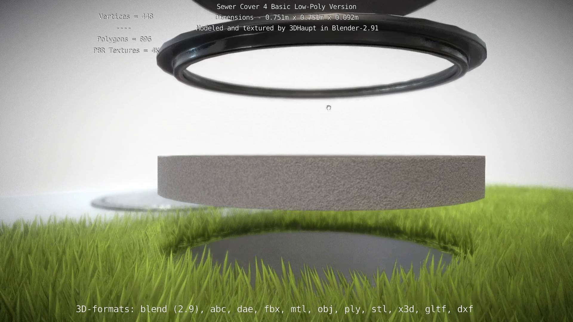 Sewer Cover 4 Basic Low-Poly Version Low-poly 3D model_80