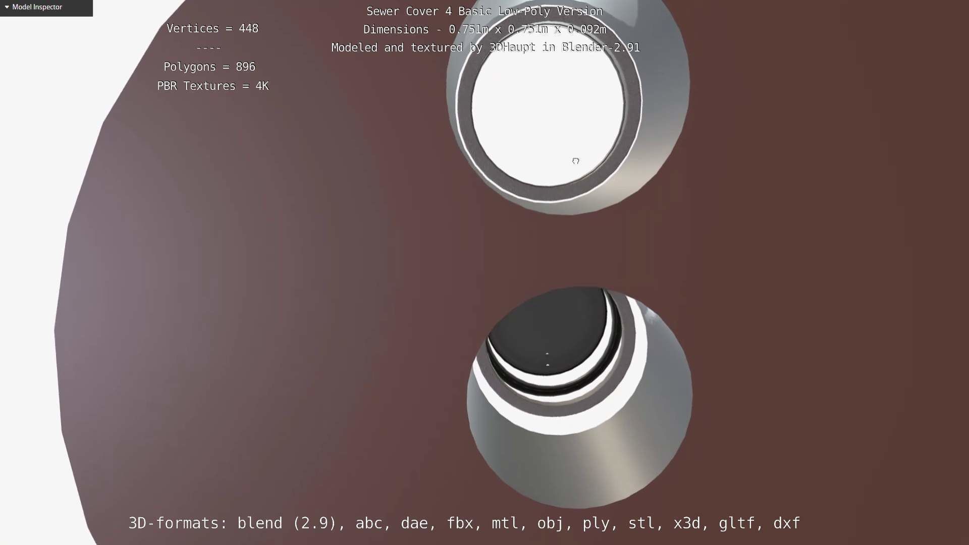 Sewer Cover 4 Basic Low-Poly Version Low-poly 3D model_72