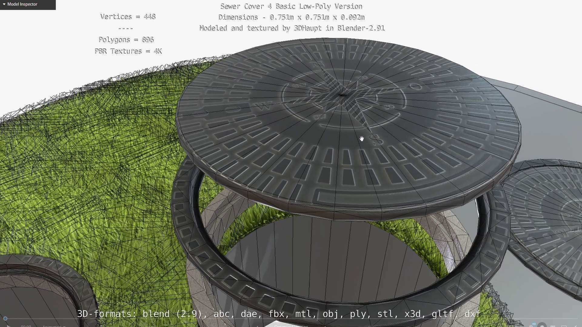 Sewer Cover 4 Basic Low-Poly Version Low-poly 3D model_87