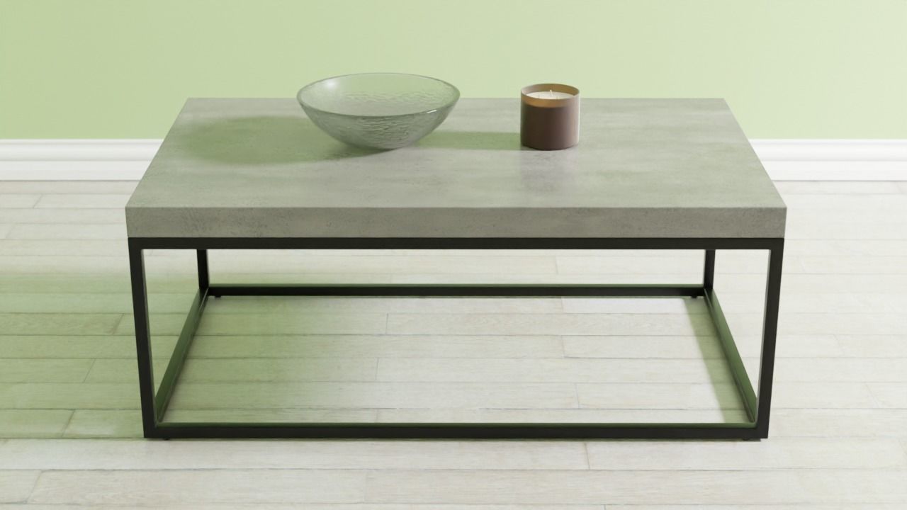 Coffee Table Concrete with Black DELANO 3D model_3