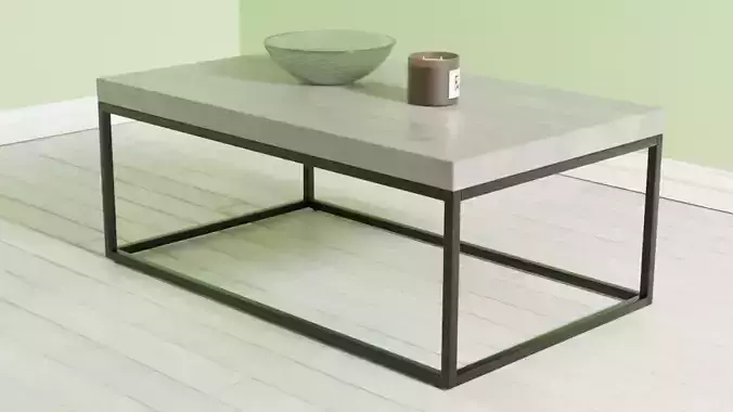 Coffee Table Concrete with Black DELANO