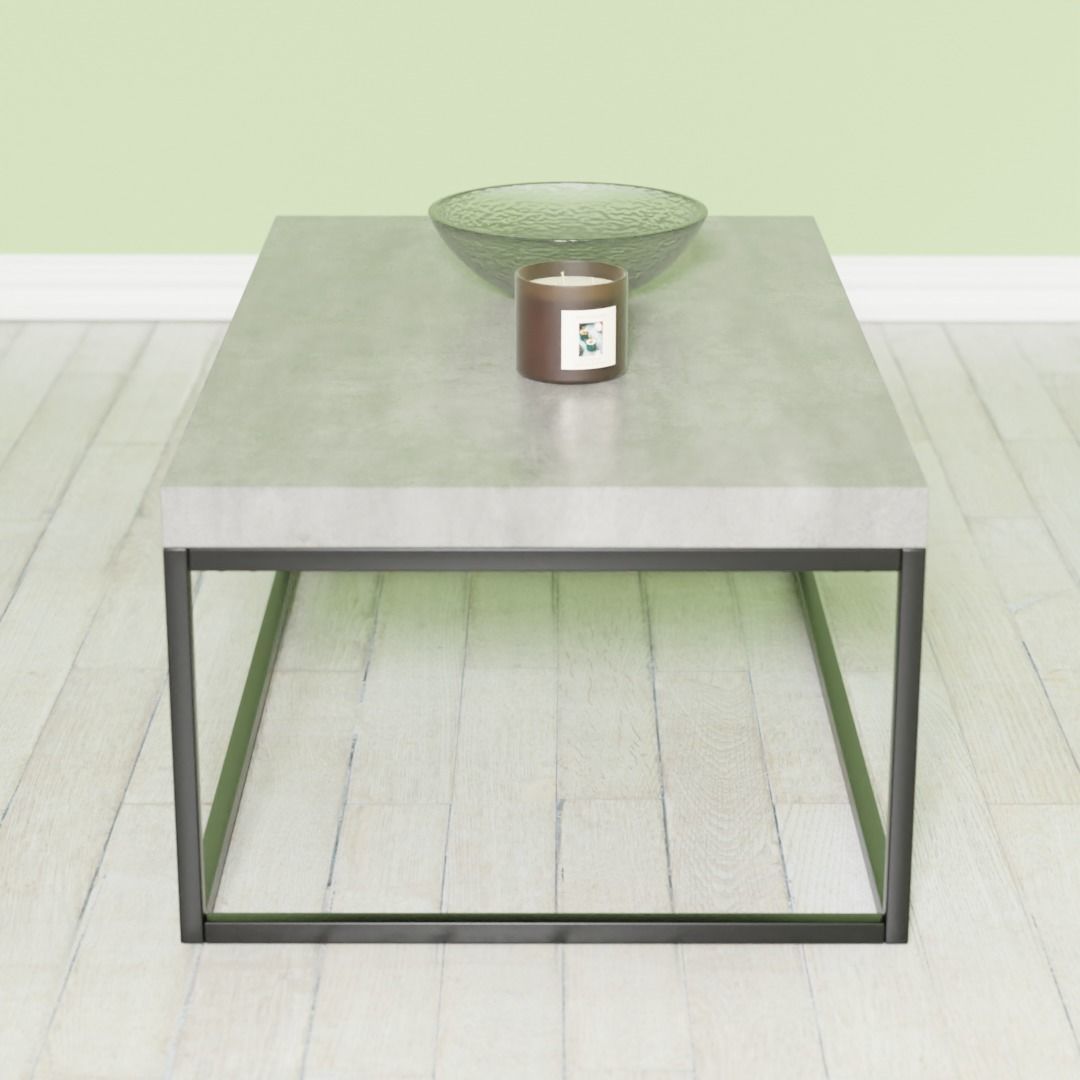 Coffee Table Concrete with Black DELANO 3D model_4