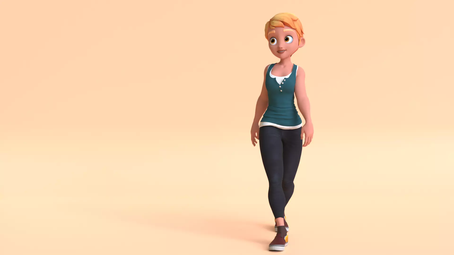 Cartoon Girl Character Model Low-poly 3D model