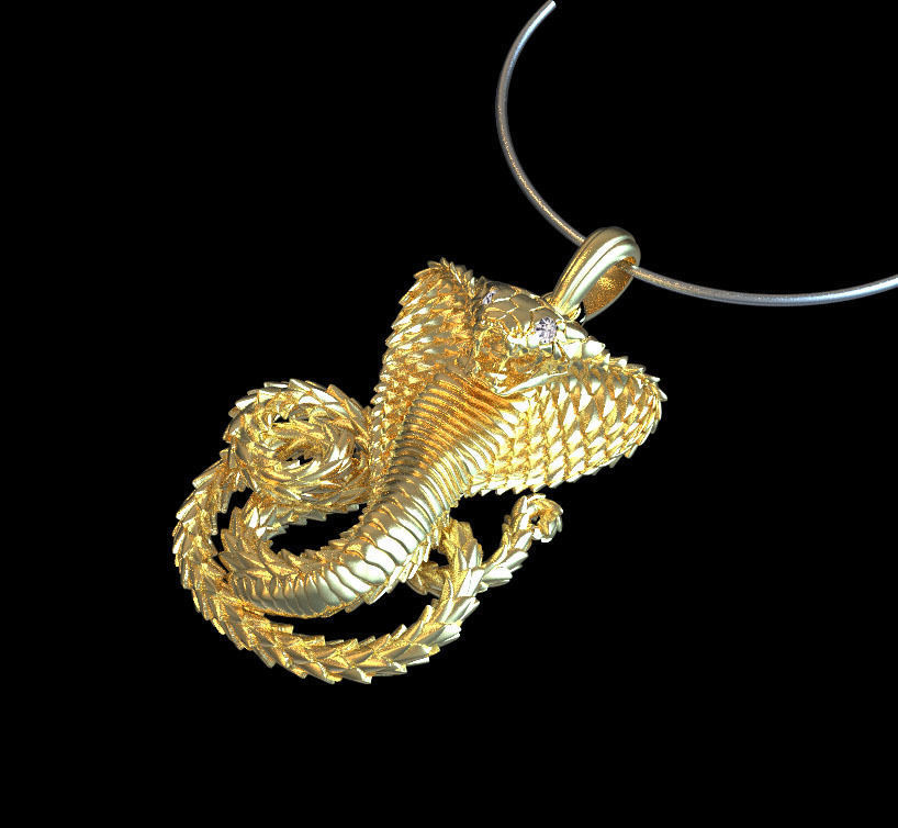 pendant cobra 3D print model_2