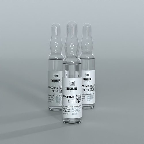 Glass ampoule vaccine 3D model 3D model
